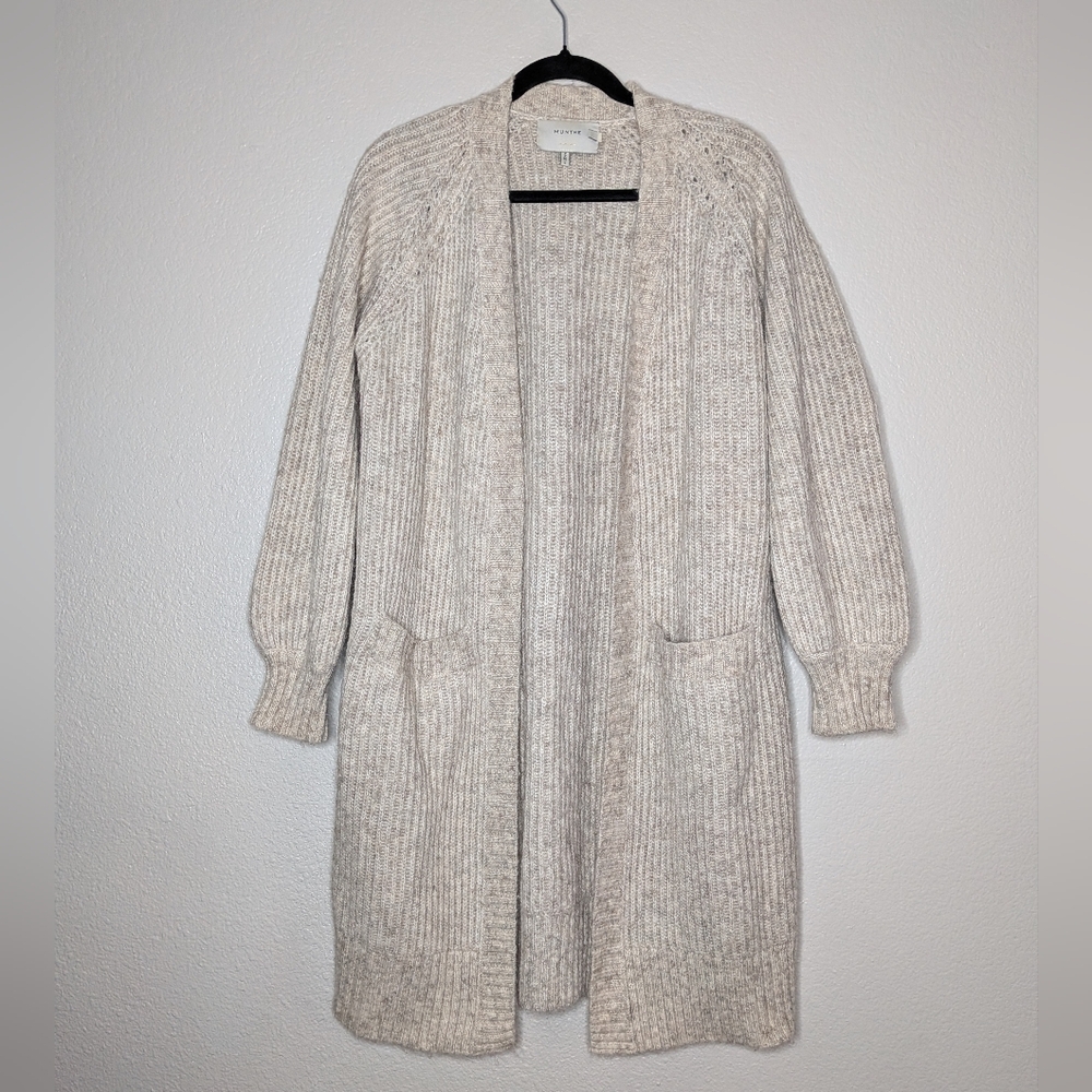 Munthe Womens Cream Quiet Luxury Riga Wool Alpaca Cardigan Sweater S 6